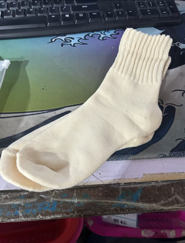 Thick caramel knit crew socks