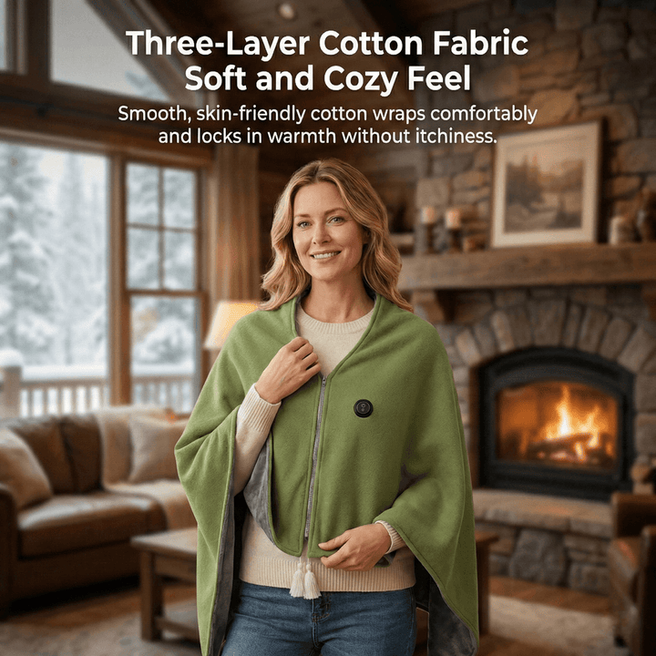 Heated Shawl Blanket - 8-Zone USB Heating, Portable, Office &amp; Camping