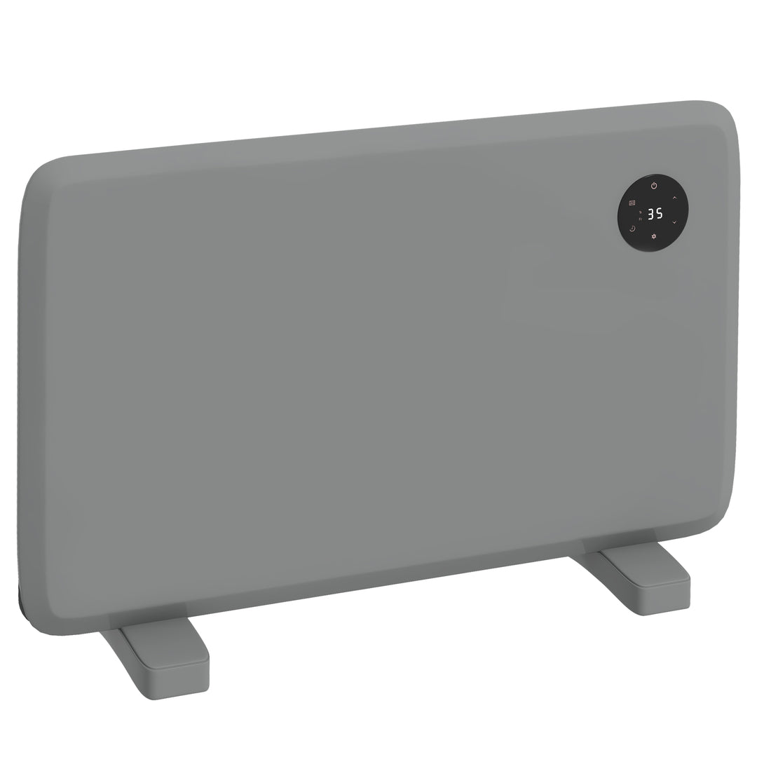 grey slim panel heater with LED touch panel