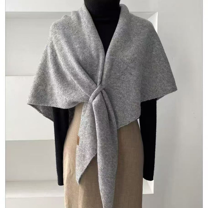 Ivory soft wool triangle shawl