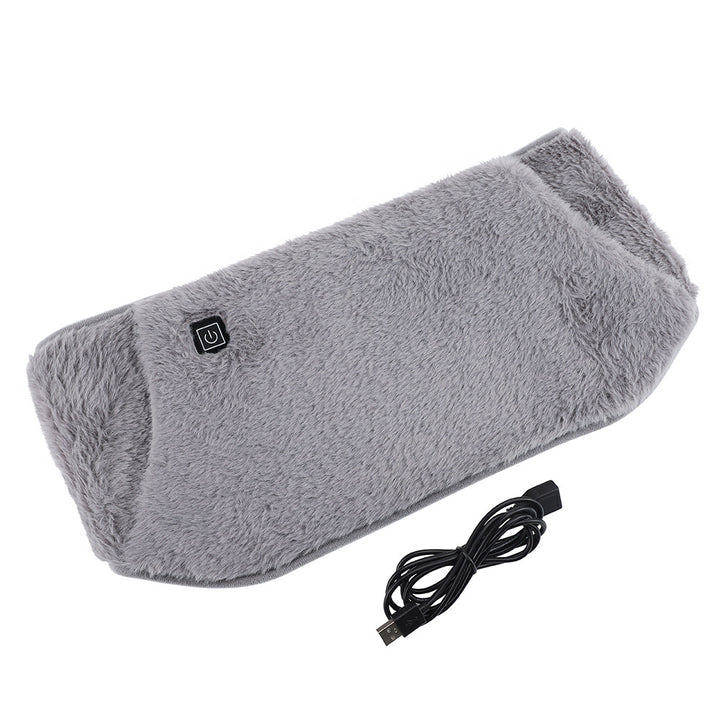Grey plush heated waist belt with pocket