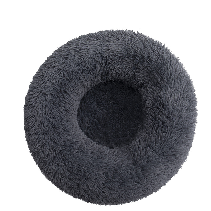 Fluffy round donut pet bed