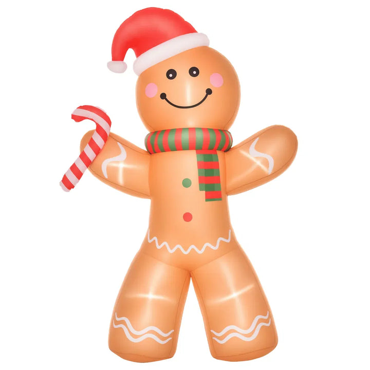 Inflatable gingerbread man with candy cane