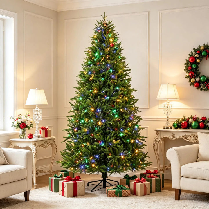 Tall pre-lit tree with remote control