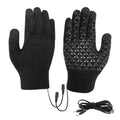 Grey USB heated knitted touchscreen gloves