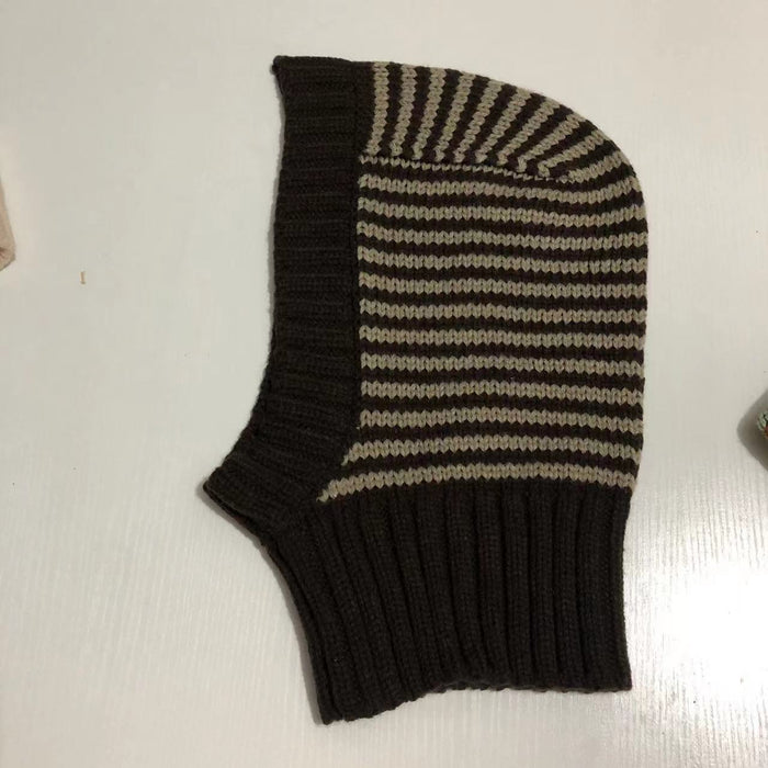 Snugleigh Striped Knitted Balaclava Hood for Head and Neck