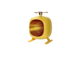 Yellow helicopter-shaped mini fan heater