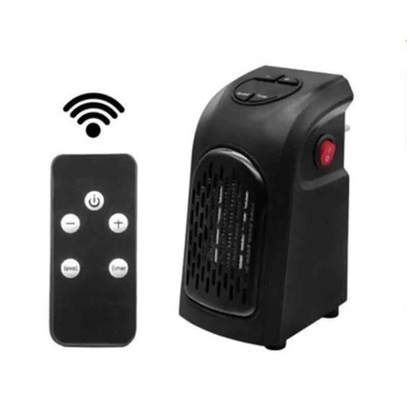 Compact wall socket fan heater with display