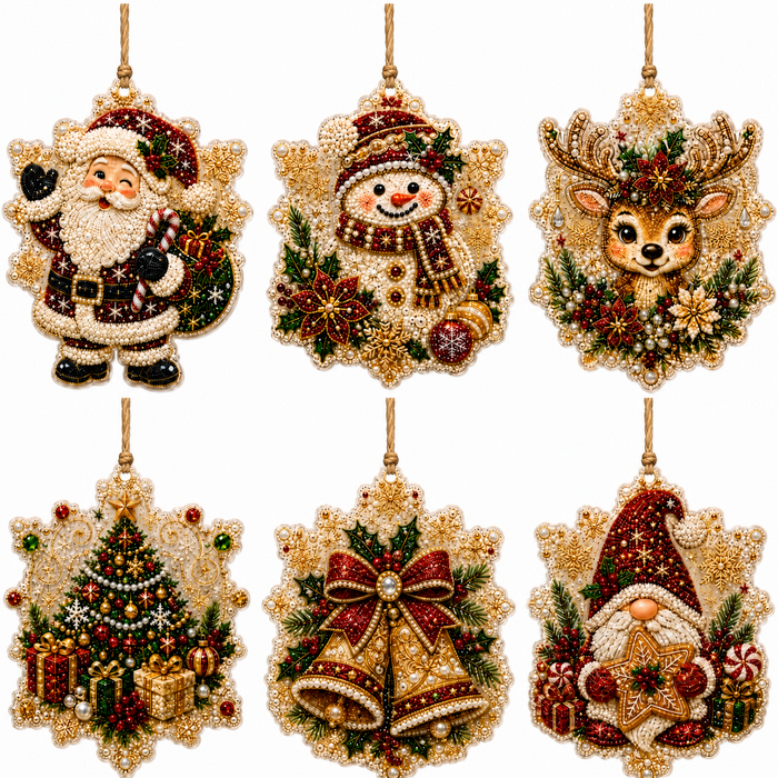 Snugleigh DIY Diamond Painting Christmas Ornament Kit, Set of 6