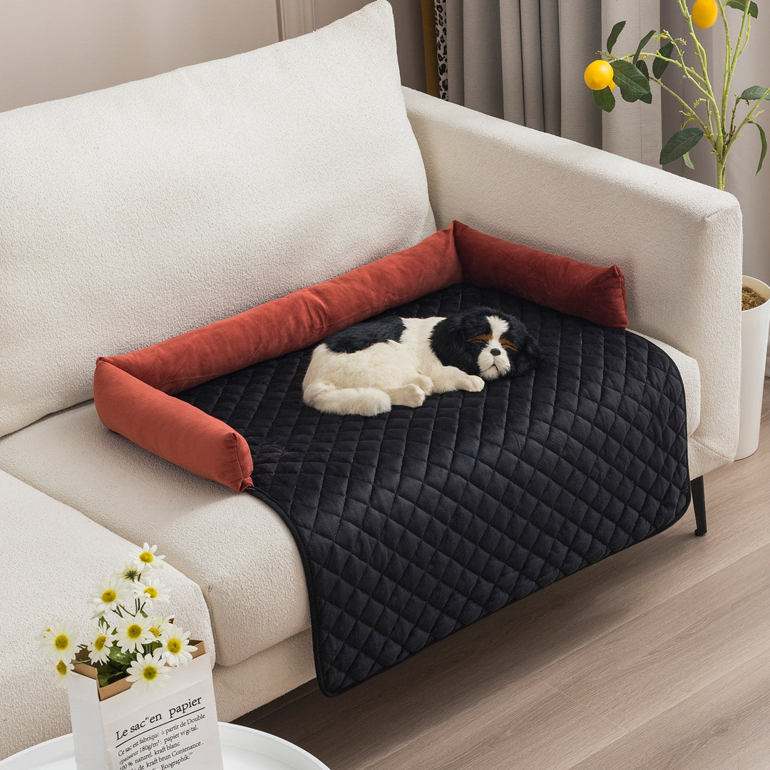 Curved Dog Sofa Bed With Pillow To Protect Furniture
