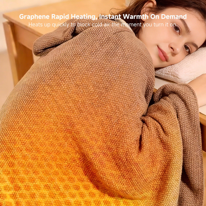 Graphene Heated Shawl - USB Powered, 15-Second Heat, Office &amp; Home