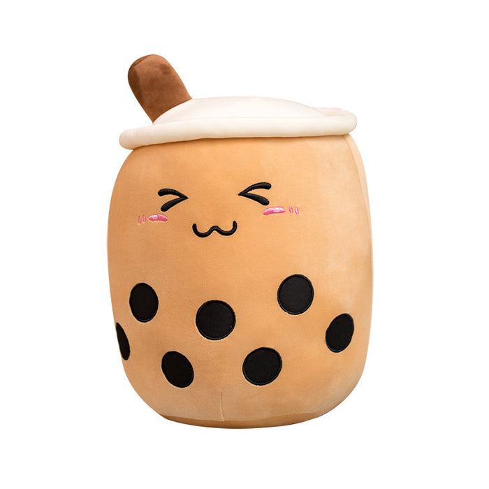 Snugleigh Bubble tea cup plush pillow with embroidered face