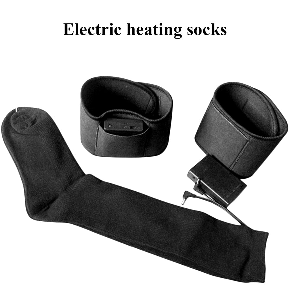 Black heated socks with calf battery case