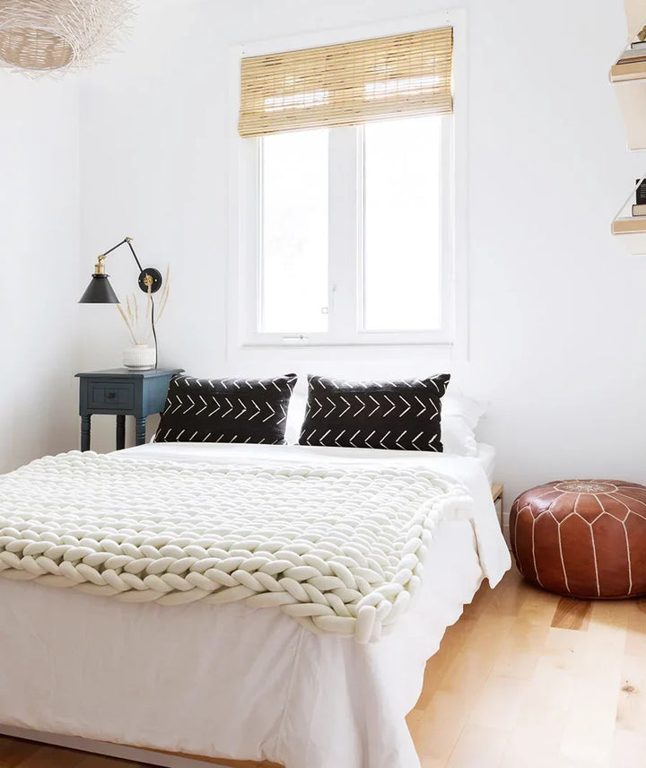 Chunky Knit Throw Handmade Weighted Blanket - SUPER COSY &amp; CALMING BLANKET