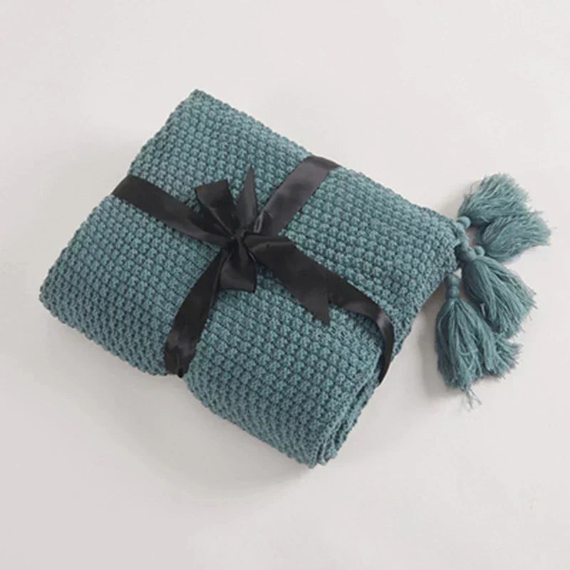 Handwoven Wool Blanket with Fringe