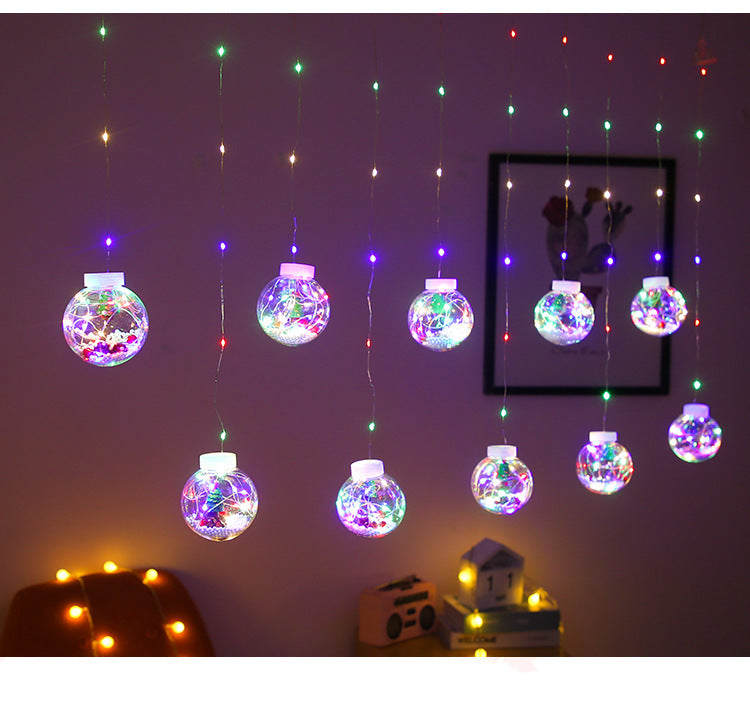 Christmas Curtain LED Fairy Lights Santa Gift Tree Designs