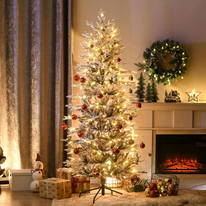 Snugleigh Snow-Flocked Christmas Tree with 250 Clear Lights, 6ft