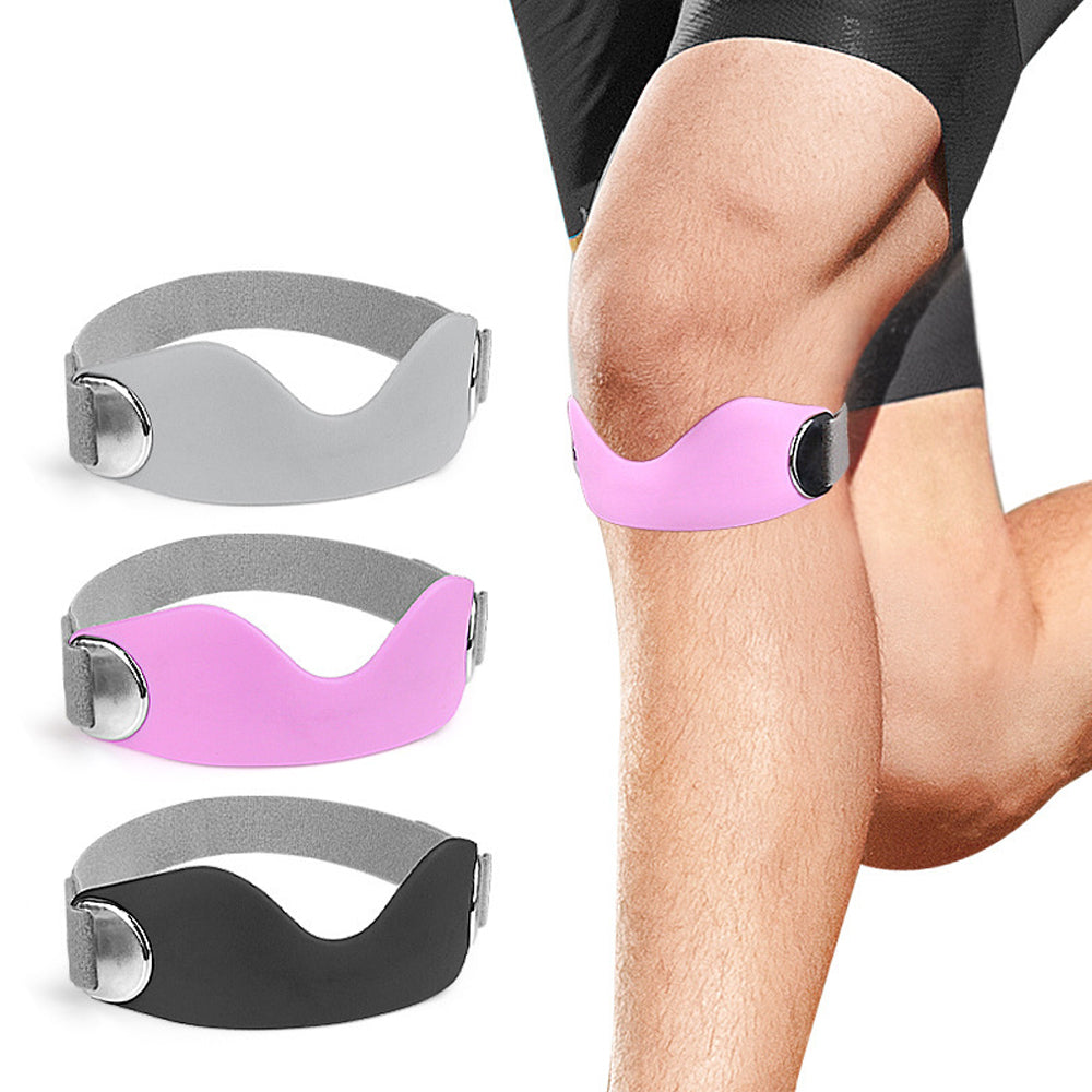 Patella knee strap with silicone pad