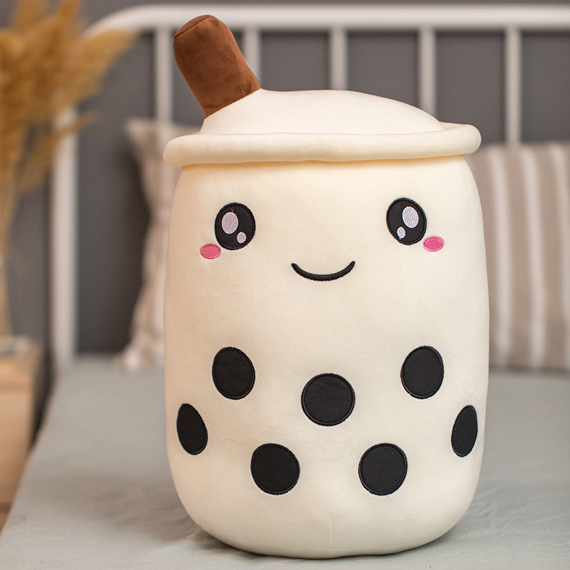 Smiling bubble tea cup plush toy
