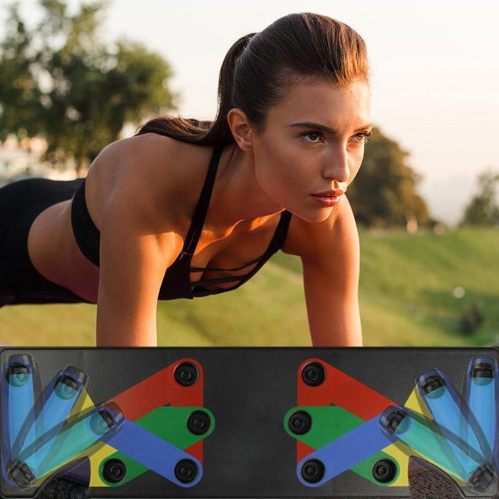 Foldable colour-coded push-up board