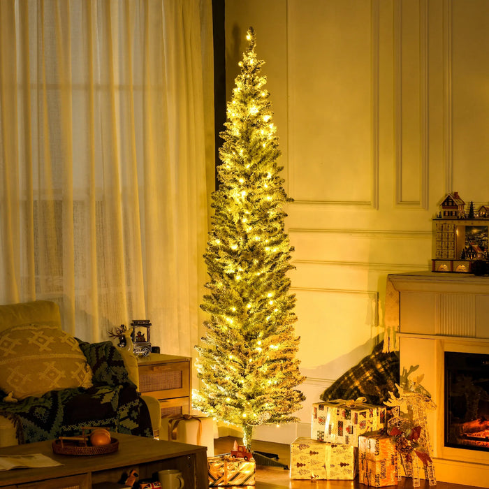 Snugleigh Green Pre-Lit Pencil Christmas Tree with 210 LEDs