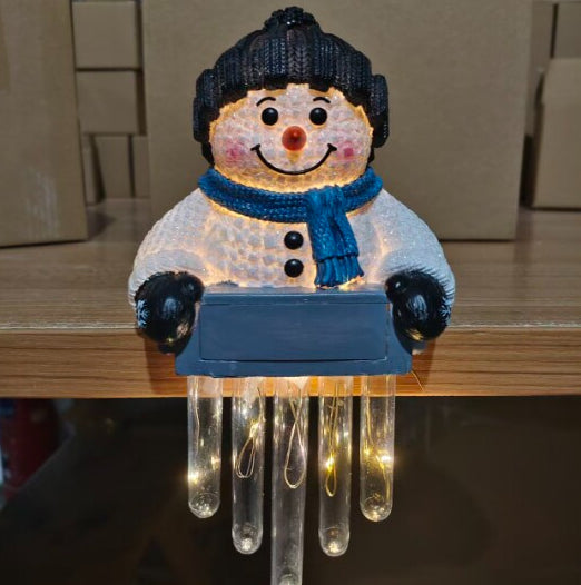 Snugleigh Light-Up Snowman with Icicle Lights, Battery Operated
