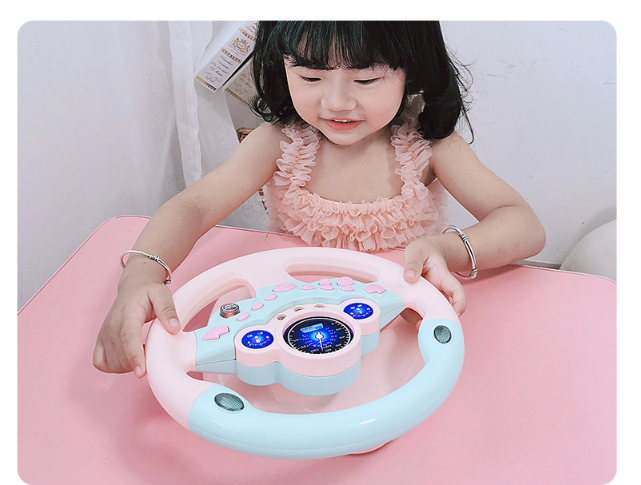 Toddler steering wheel toy with lights