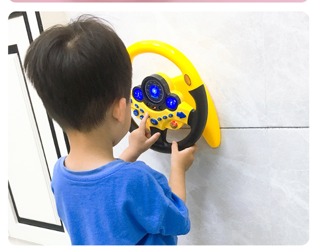 Toddler steering wheel toy with lights
