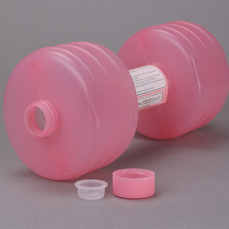 Pink water-filled plastic hand dumbbell