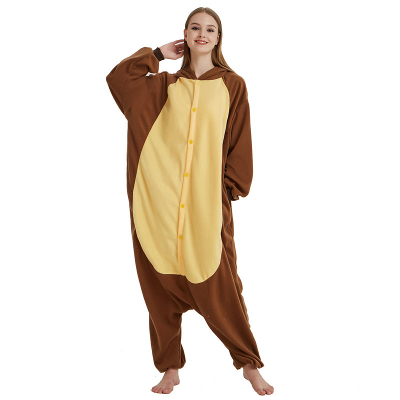 Brown Bear Fleece Onesie, Animal One-Piece Pyjamas