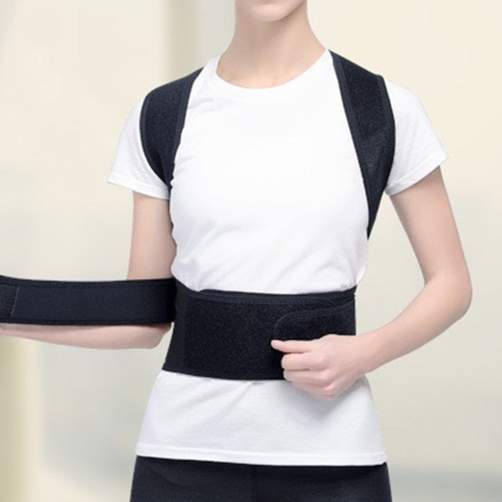 Black back posture corrector brace