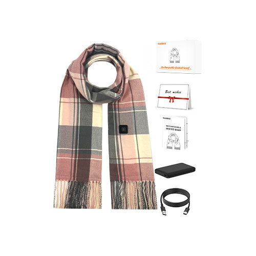 Snugleigh Heated Plaid Scarf with Power Bank Included