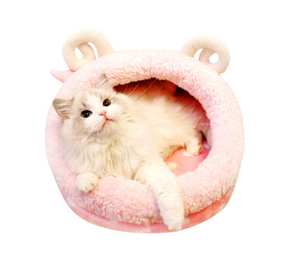 Cat Bed Indoor Soft Cat House With Removable Washable Cushion
