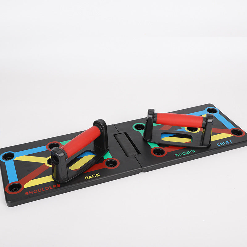 Foldable colour-coded push-up board