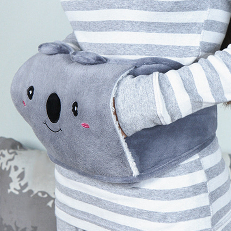 Plush Waist Belly Warmer Belt With Hot Water Bottle Included