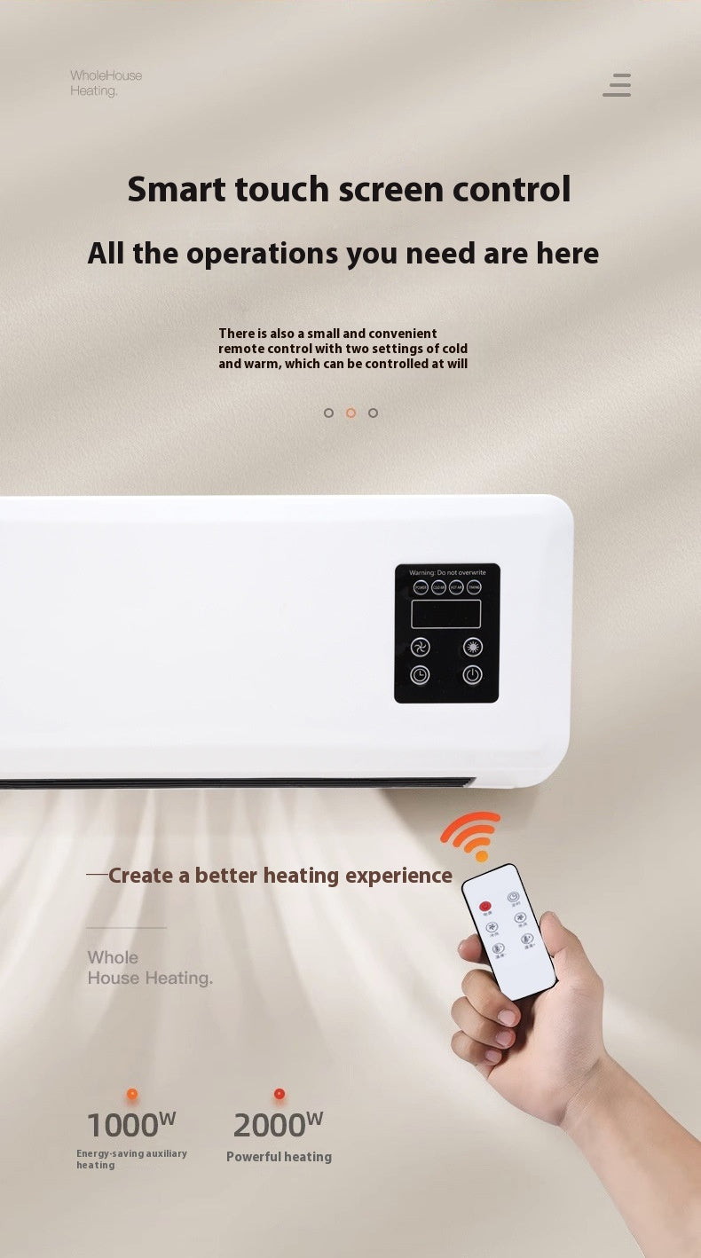 White wall-mounted bathroom heater with drying rail