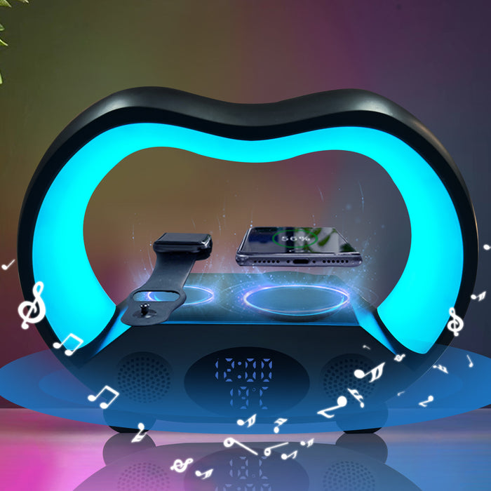 Snugleigh 6-in-1 lamp with wireless charger and Bluetooth speaker