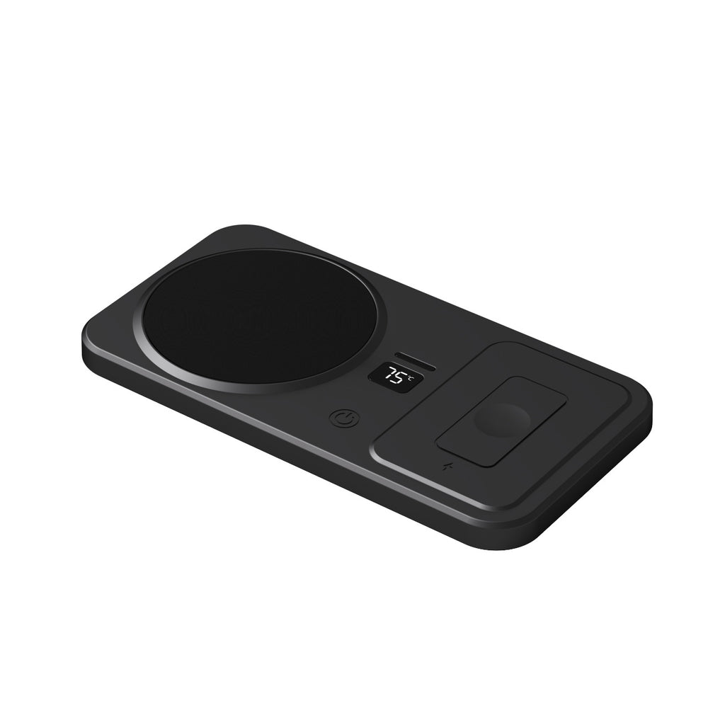 Black mug warmer with wireless phone charger