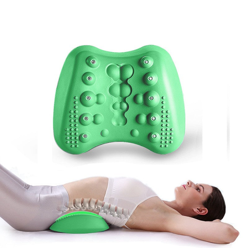Curved foam lumbar stretch pillow