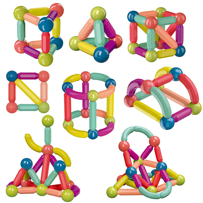 Colourful magnetic sticks and balls set