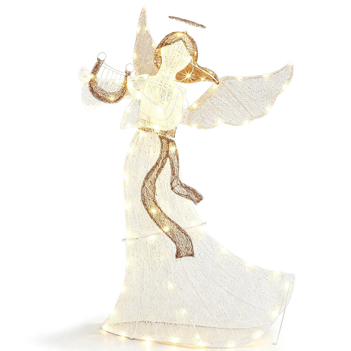Fabric Christmas angel with moving wings
