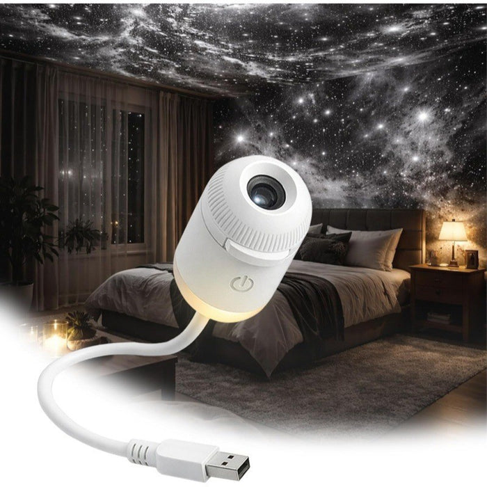 Snugleigh USB star projector night light with touch control and slide films