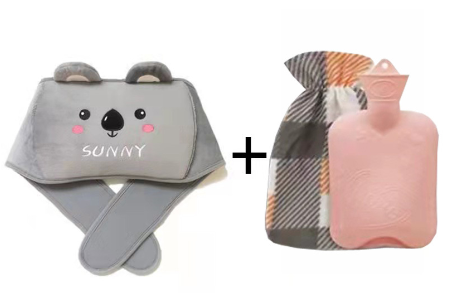 Plush Waist Belly Warmer Belt With Hot Water Bottle Included