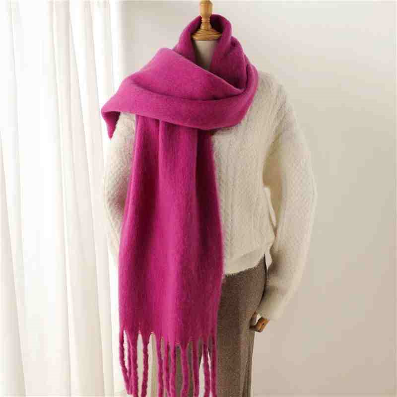 Mustard thick fluffy winter scarf