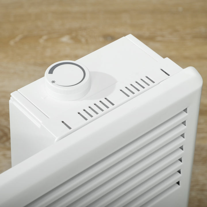 white freestanding convector heater with top dial