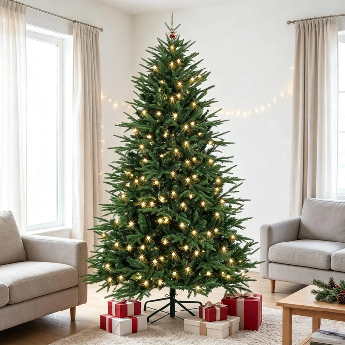 Snugleigh Full Green Christmas Tree with 300 Warm LEDs, 6ft