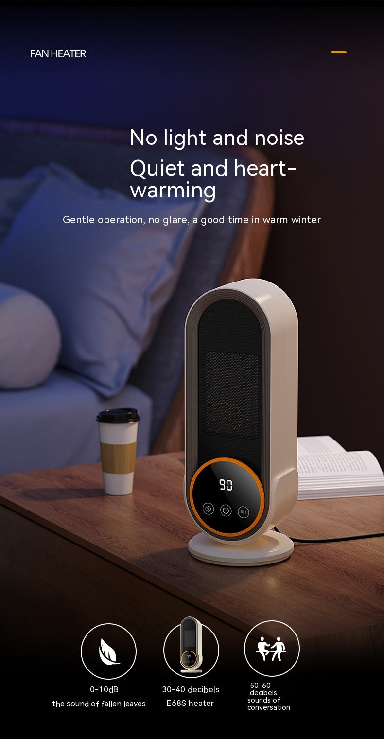Slim white ceramic tower heater with LED display