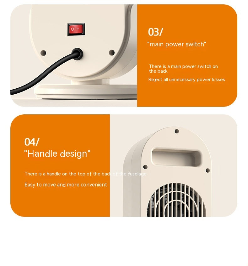 Slim white ceramic tower heater with LED display