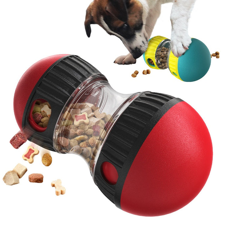 Blue treat dispensing dog tumbler toy