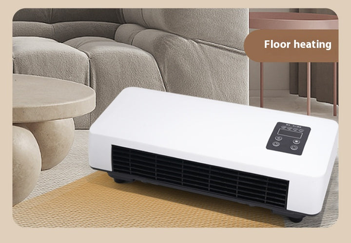 White wall-mounted bathroom heater with drying rail